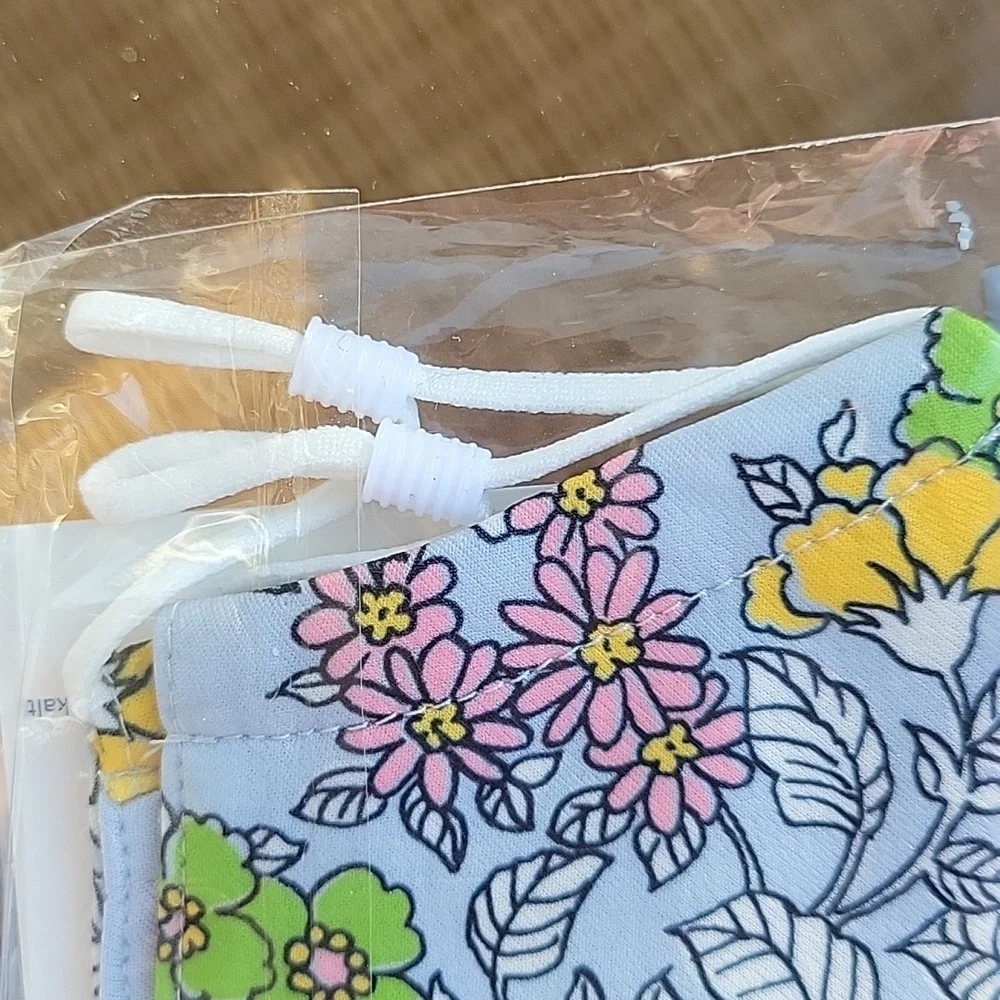 Tory Burch power blue floral face mask